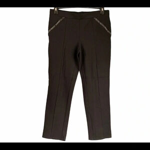 Rafaella Comfort Stretch Faux Leather Trim Pants